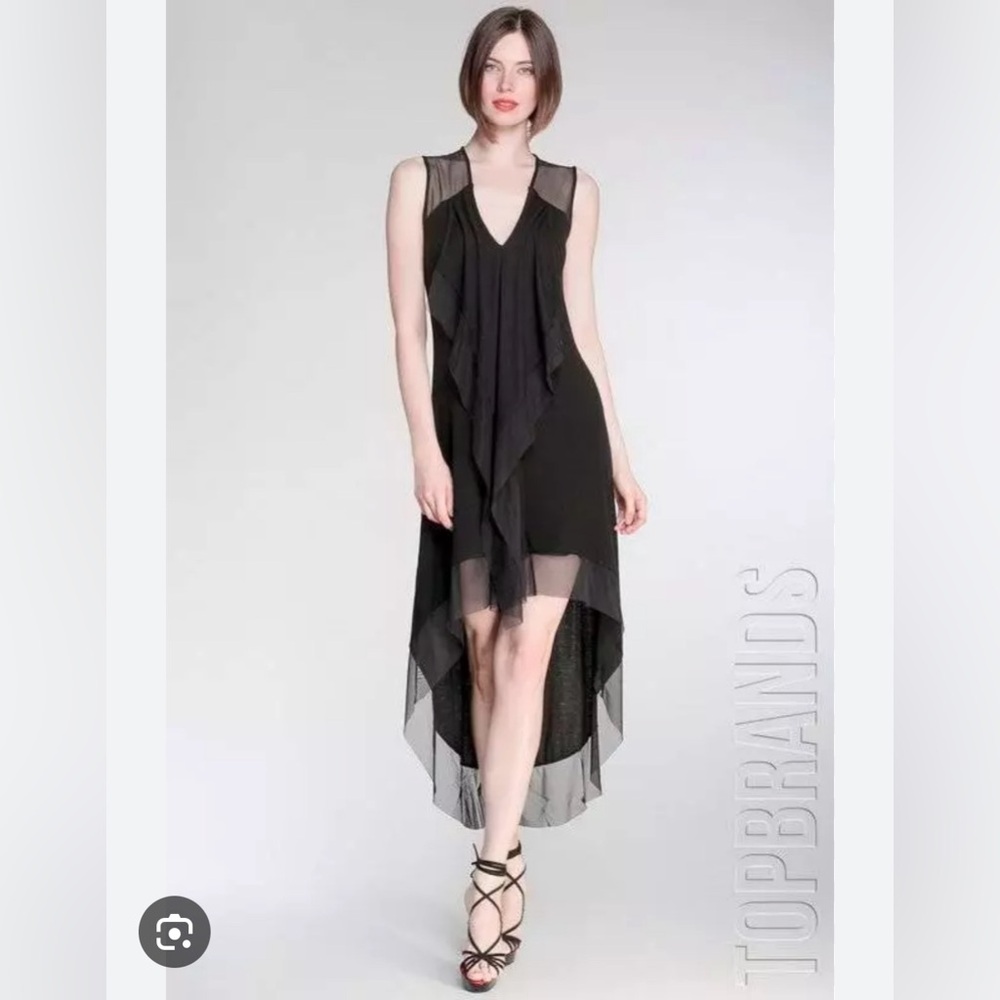 BCBG MaxAzria Cydnee black high low dress